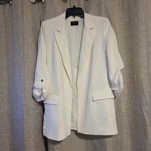 T Tahari Elegant White Small Blazer